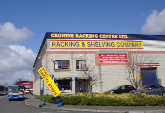 Cronins Racking and Shelving Centre, Palllet Racking, Picking Racking, Plastic Storage Bins, Louvre Panels,Mezzanine Floors, Cantilever Racking, Shop Shelving, Mobile Safety Steps, Staff Lockers, Staff Presses